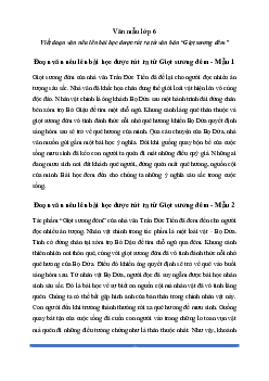 Văn mẫu lớp 6: Đoạn văn nêu lên bài học được rút ra từ văn bản Giọt sương đêm - Chân Trời Sáng Tạo