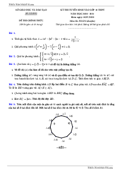Đề tuyển sinh lớp 10 môn Toán (chuyên) năm 2020 – 2021 sở GD&ĐT An Giang
