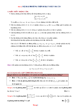 Phương pháp giải toán 9 hệ hai phương trình bậc nhất hai ẩn (có đáp án và lời giải chi tiết)