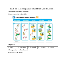 Giải BT Tiếng Anh 3 Smart Start Unit 5 Sports & Hobbies Lesson 1