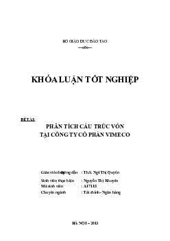 Khóa luận tốt nghiệp về phân tích vốn