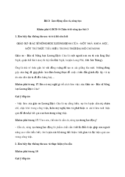 GDCD 8 Bài 3: Lao động cần cù, sáng tạo - Chân trời sáng tạo