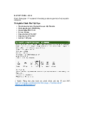 Bài Tập Về Nhà  Số 1 môn Thị Trường Chứng Khoán