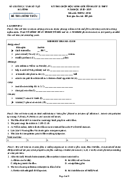Đề thi chọn học sinh giỏi tỉnh lớp 12 THPT năm học 2018 - 2019 môn thi Tiếng Anh tỉnh Hà Tĩnh (có đáp án)