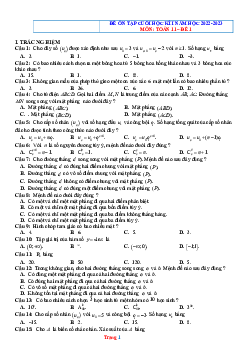 Bộ đề ôn tập Toán 11 HK2 năm học 2021-2022
