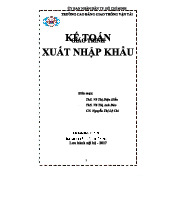 Giáo trình Kế toán Xuất Nhập Khẩu - Trường Cao đẳng GT-VT HCM