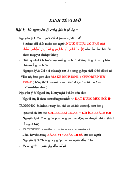 Tài liệu ôn thi | Kinh tế vi mô | Đại học Khoa học Xã hội và Nhân văn, Đại học Quốc gia Thành phố HCM