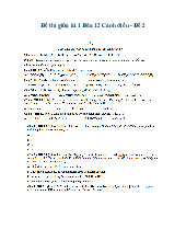 Đề thi giữa kì 1 Hóa 12 Cánh diều - Đề 2