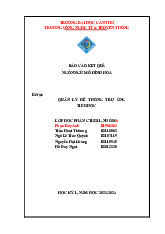 Bài Tập Nhóm 6: Quản Lý Hệ Thống Trường Tiểu Học | Môn Ngôn ngữ mô hình hóa - Đại học Cần Thơ