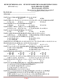 Đề thi thử THPTQG năm 2021 môn Sinh học (đề 1,có đáp án)