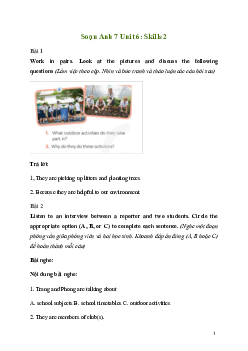 Giải Tiếng Anh 7 Unit 6: Skills 2 | Global Success