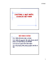CHƯƠNG 2: NHÀ NƯỚC CHXHCN VIỆT NAM | Bài giảng Pháp Luật Đại Cương
