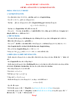 Phương pháp giải số nguyên và tập hợp các số nguyên Toán 6