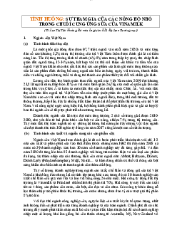Sự tham gia của các nông hộ nhỏ trong chuỗi cung ứng sữa Vinamilk | Quản trị chuỗi cung ứng | Đại học Thương mại