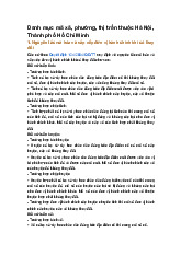 Danh mục mã xã, phường, thị trấn thuộc Hà Nội, Thành phố Hồ Chí Minh