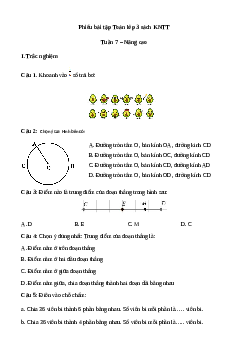 Phiếu bài tập cuối tuần lớp 3 môn Toán - Tuần 7 (Nâng cao) | Kết nối tri thức