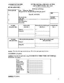 Đề thi chọn học sinh giỏi lớp 12 THPT tỉnh Quảng Ninh môn Tiếng Anh năm học 2012-2013 (có đáp án)