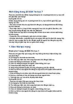 Giải SGK Tin học 7 Bài 7: Phần mềm bảng tính| Chân trời sáng tạo