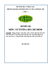 Trong văn bản “Cần, Kiệm, Liêm, Chính” viết năm 1947, Hồ Chí Minh viết: “Lười biếng là kẻ địch của Cần, lười biếng cũng là kẻ địch của dân tộc” môn Tư tưởng Hồ Chí Minh | Trường đại học kinh doanh và công nghệ Hà Nội