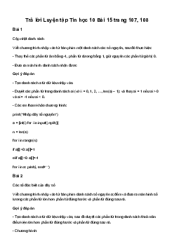 Giải Tin học 10 Bài 15: Thực hành với dữ liệu kiểu danh sách | Cánh diều