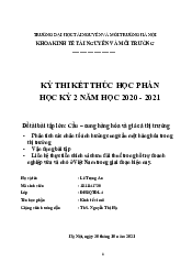 Bài tập lớn môn Kinh tế vi mô | Trường Đại học Tài nguyên và Môi trường Hà Nội