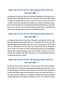 Viết đoạn văn ngắn có câu chủ đề: Họ hàng nhà kiến chăm chỉ, hiền lành | Tập làm văn 4