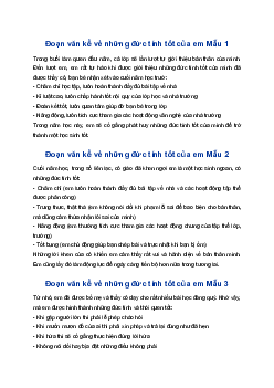 Đoạn văn kể về những đức tính tốt của em, trong đó có sử dụng dấu gạch ngang | Tập làm văn 4