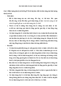 Đề cương ôn tập học phần Tâm lí học xã hội | AJC