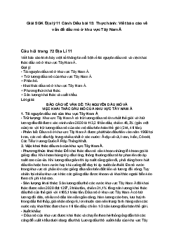 Giải SGK Địa lý 11 Cánh Diều bài 15: Thực hành: Viết báo cáo về vấn đề dầu mỏ ở khu vực Tây Nam Á