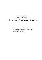 Bài giảng chi tiết và bài tập luyện tập - Xác suất thống kê | Học viện Chính sách và Phát triển