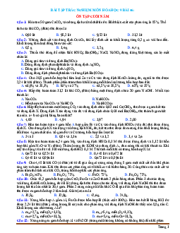 Bài tập trắc nghiệm môn hóa học 9 bài 56 Ôn tập cuối năm (có đáp án)