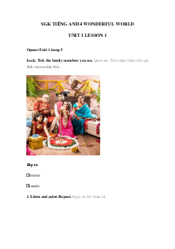 Tiếng Anh 4 Wonderful world Unit 1 lesson 1