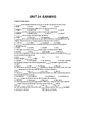 Unit 14: Banking - Tài liệu ôn tập có đáp án môn English | Đại học Bách Khoa, Đại học Đà Nẵng