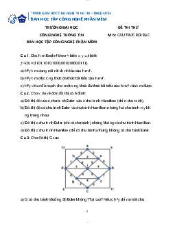 Đề thi giữa kỳ năm 2020 - 2021 - Cấu trúc rời rạc | Trường Đại học CNTT Thành Phố Hồ Chí Minh