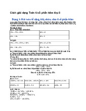 Cách giải dạng Toán tỉ số phần trăm lớp 5