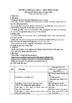 Giáo án Hoạt động trải nghiệm 8 Chủ đề 9: Hiểu bản thân - Chọn đúng nghề | Kết nối tri thức