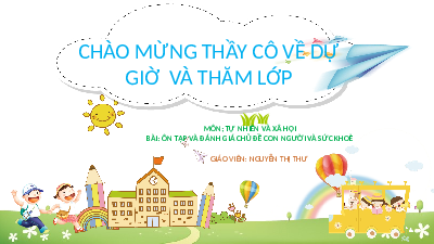 Giáo án điện tử Tự nhiên và xã hội 2 Ôn tập và đánh giá chủ đề Con người và sức khoẻ - Cánh diều
