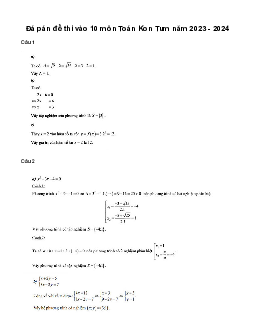 Đề thi vào 10 môn Toán năm 2023 - 2024 sở GD&ĐT Kon Tum