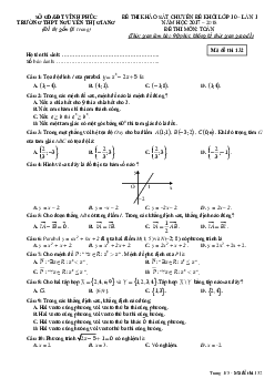 Đề thi khảo sát chuyên đề Toán 10 lần 1 năm học 2017 – 2018 trường THPT Nguyễn Thị Giang – Vĩnh Phúc