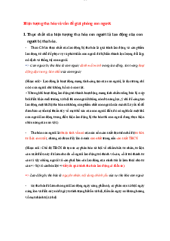 Hiện tượng tha hóa và vấn đề giải phóng con người | môn Triết học Mác -Lênin | Đại học sư phạm Hà nội