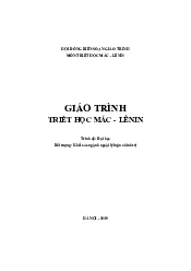 Giáo trình hệ không chuyên - Triết học Mác Lenin| Đại học Kinh Tế Quốc Dân