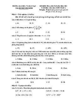 Đề học kì 1 Toán 6 năm 2022 – 2023 phòng GD&ĐT thành phố Ninh Bình