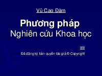 NGHIÊN CỨU KH VŨ CAO ĐÀM