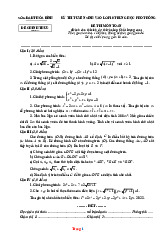 Đề Thi Tuyển Sinh 10 Toán Chất Lượng Cao Sở GD Hòa Bình 2025-2026 Có Đáp Án