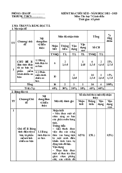 Đề thi học kì 2 môn Tin học 7 năm 2022 - 2023 sách Cánh diều - Đề 1