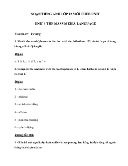 Tiếng Anh lớp 12 Unit 4 Language