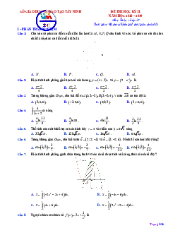 Đề thi học kì 2 Toán 12 năm học 2018 – 2019 sở GD&ĐT Tây Ninh