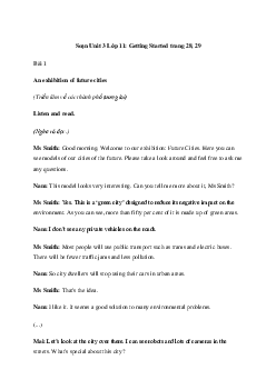 Giải Tiếng Anh 11 Unit 3: Getting Started