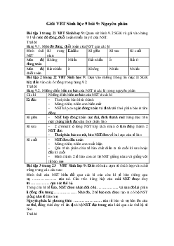 Giải VBT Sinh học 9 bài 9: Nguyên phân