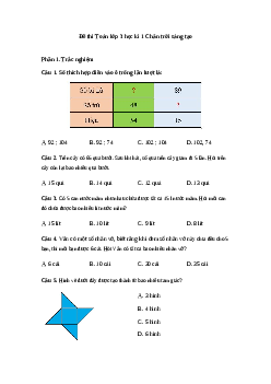 Đề thi Toán lớp 3 học kì 1 - Đề 2 | Chân trời sáng tạo năm 2023-2024